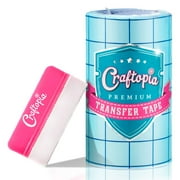 Craftopia transfer paper tape roll 6 inch x 50 feet clear with blue alignment grid, 10 bonus ft perfect for cricut cameo self adhesive vinyl for signs stickers decals walls doors windows
